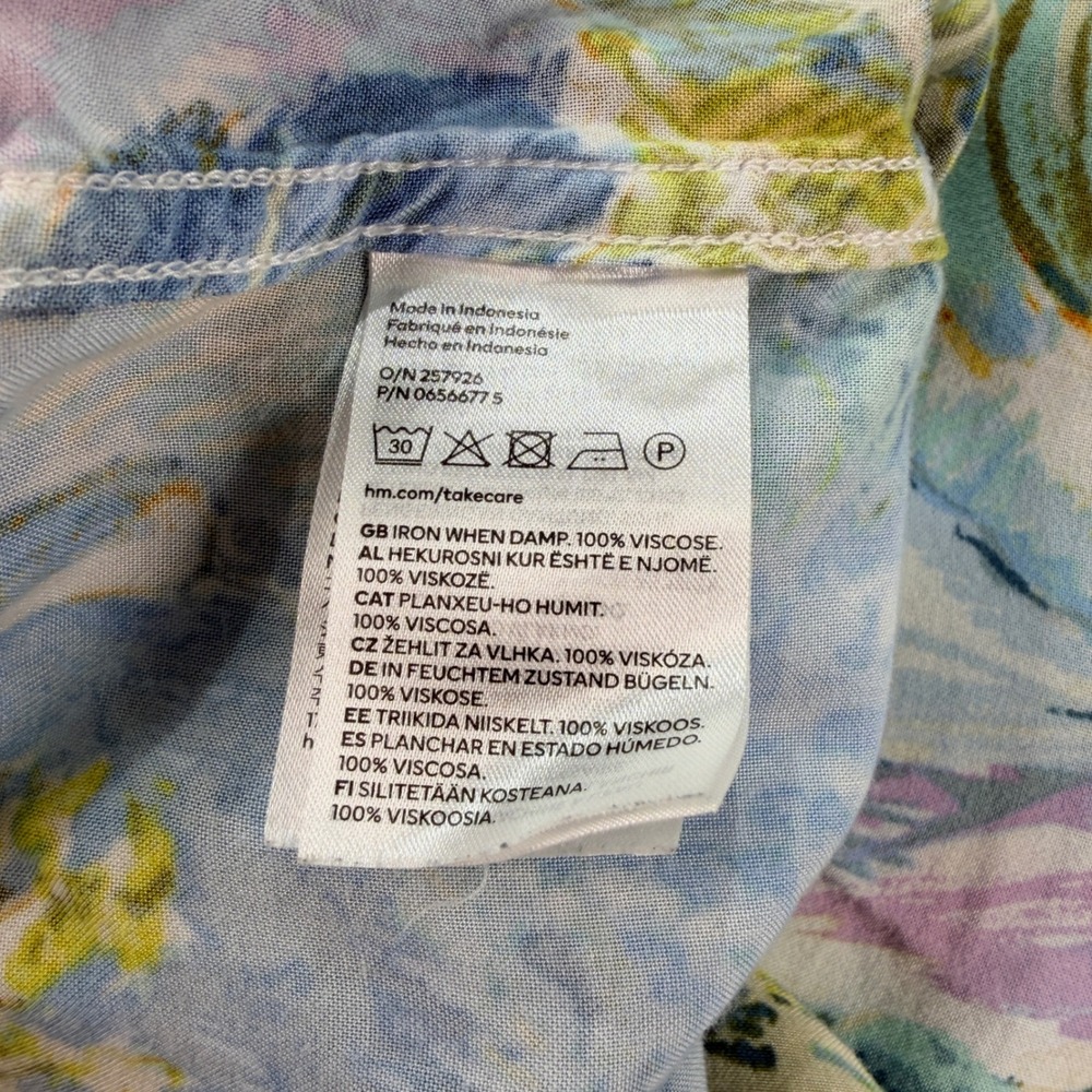H&M Shirt Regular Fit Viscose Desert Cactus Print L Multicolor Southwest Summer - Picture 6 of 6